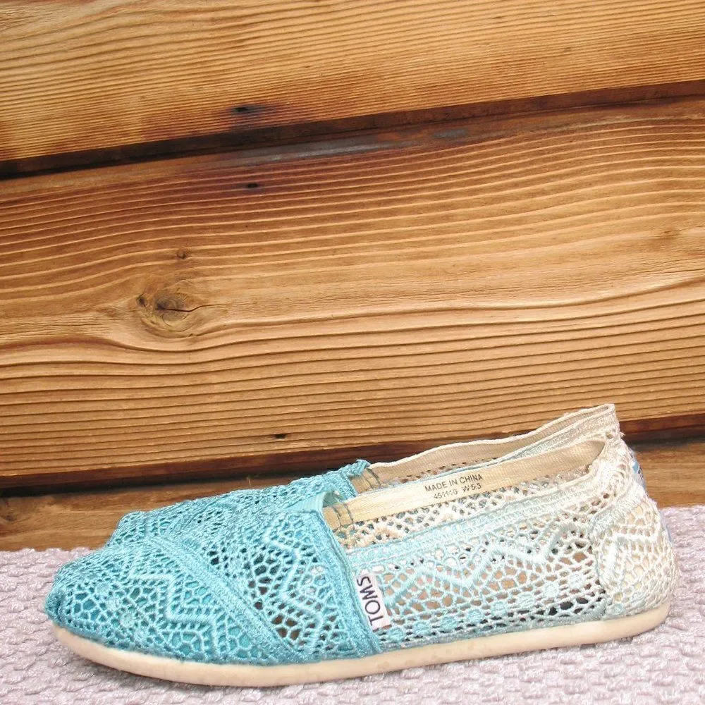 Blue Ombre Toms 5.5 Espadrille Shoes